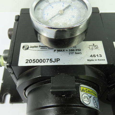 Jupiter 20500075JP 14500075JP Air Filter Regulator Lubricator 250PSI 3/4"NPT