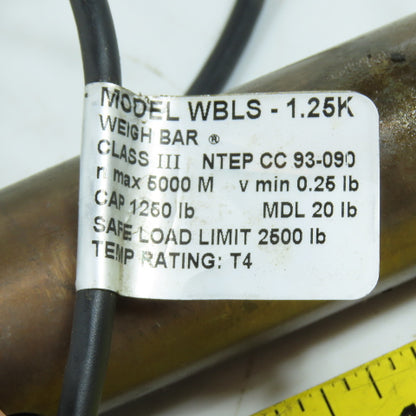Avery Weigh-Tronix 46776-0054 WBLS - 1.25K Weigh Bar Load Cell 1250 lb Capacity