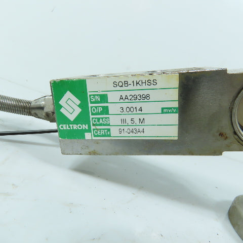 Celtron SQB-1KHSS Shear Beam Load Cell Sensor with Leveling Foot