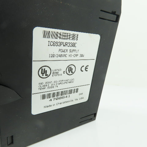 GE Fanuc IC693PWR330E High Capacity Power Supply 120/240VAC Input 24VDC Output