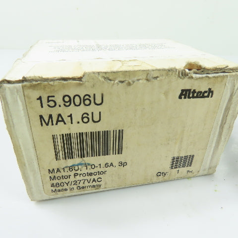 Altech MA1.6U 15.906U Motor Protector Circuit Breaker 1.0-1.6A 480Y/277VAC 3Pole