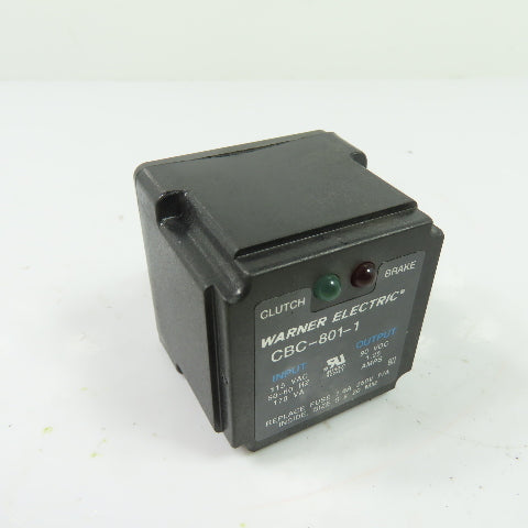 Warner Electric CBC-801-1 Clutch/Brake Control 115VAC Input 90VDC Output 1.25A