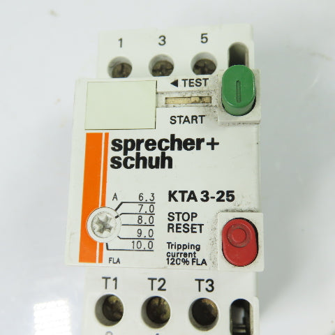 Sprecher + Schuh KTA 3-25 Manual Motor Starter Protector 6.3-10A 600V