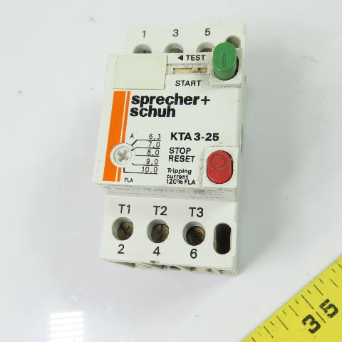 Sprecher + Schuh KTA 3-25 Manual Motor Starter Protector 6.3-10A 600V