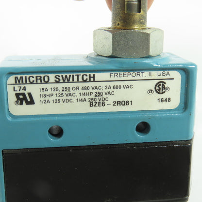 Honeywell BZE6-2RQ81 Micro Switch Limit Switch Roller Plunger 240VAC NEW
