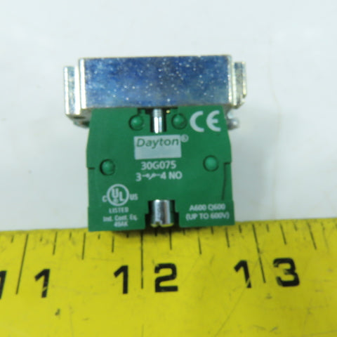Dayton 30G075 30G265 Maintained 22mm 2-Position Selector Switch 600V