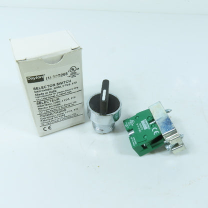 Dayton 30G075 30G265 Maintained 22mm 2-Position Selector Switch 600V