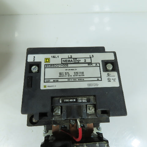 Square D 8536SDO1H30S 8536SDO1V02H30S AC Magnetic NEMA Size 2 Starter 120V Coil