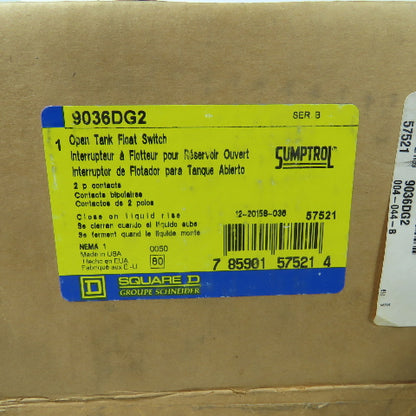 Square D 9036DG2 Open Tank Float Switch 2-Pole NEMA 1 Pumptrol