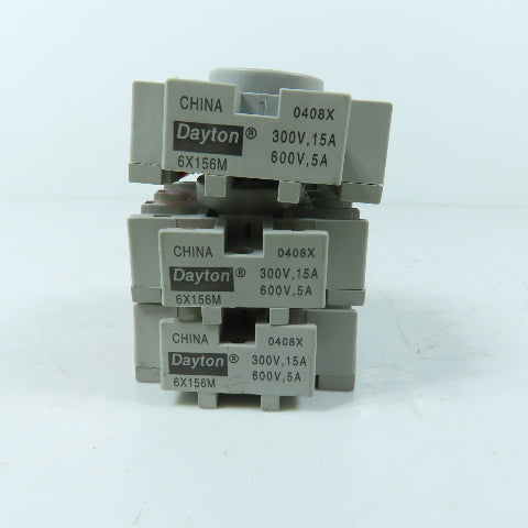 Dayton 6X156M 11-Pin Relay Sockets 300V 15A 600V 5A Lot of 3