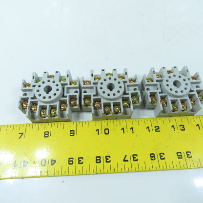 Dayton 6X156M 11-Pin Relay Sockets 300V 15A 600V 5A Lot of 3