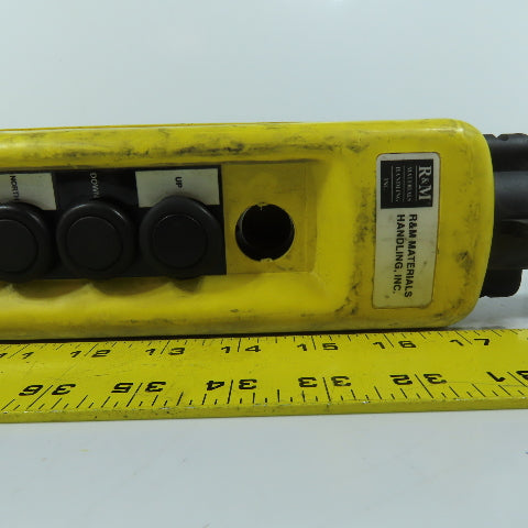 R&M Materials Handling PBXA08YY 8-Button Pendant Control Station Box Labeled