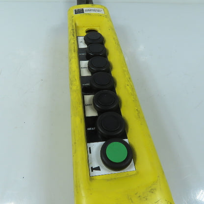 R&M Materials Handling PBXA08YY 8-Button Pendant Control Station Box Labeled