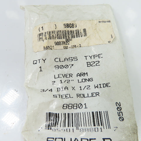 Square D 9007R22 Lever Arm 2-1/2" Long 3/4" Dia 1/2" Wide Steel Roller