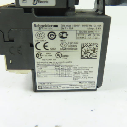 Schneider Electric LC1D18 Contactor W/ LRD14 Overload Relay 120V Coil 32A Ith