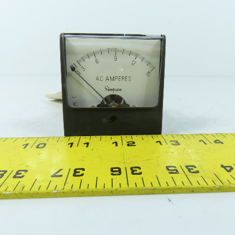 Simpson 02599 0-15ACA 918-2906 0-15ACA AC Amperes Panel Meter