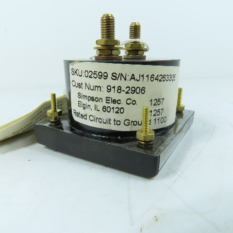 Simpson 02599 0-15ACA 918-2906 0-15ACA AC Amperes Panel Meter
