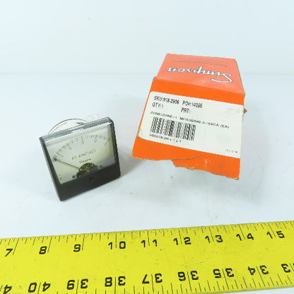 Simpson 02599 0-15ACA 918-2906 0-15ACA AC Amperes Panel Meter