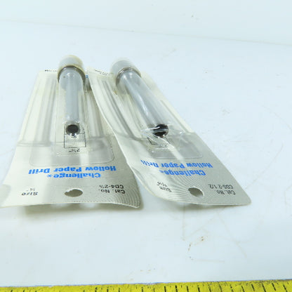 Challenge CD5-2-1/2 CD4-2-1/2 Hollow Paper Drills 1/4" & 5/16" Sizes Lot of 2