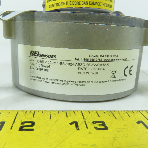 BEI Sensors 01070-926 1024-ABZC Shaft Encoder with 31187-012 C-Tether Kit