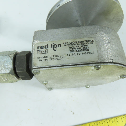 Red Lion ZFG0010C Shaft Encoder with Mounting Bracket and WF-1000-0R Wheel