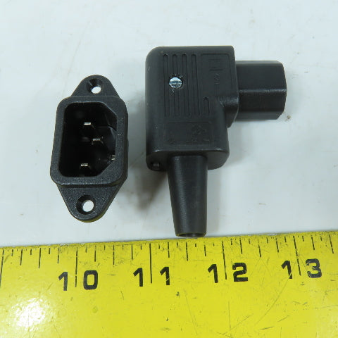 Sorensen V04615 703W-00 250V Male Inlet Flanged Plug with 10A 250V Female Plug