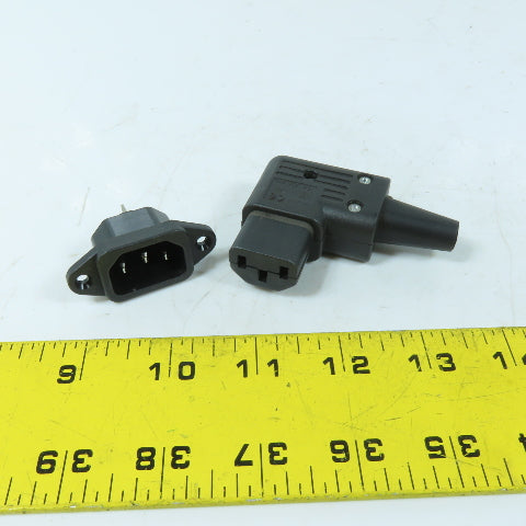 Sorensen V04615 703W-00 250V Male Inlet Flanged Plug with 10A 250V Female Plug