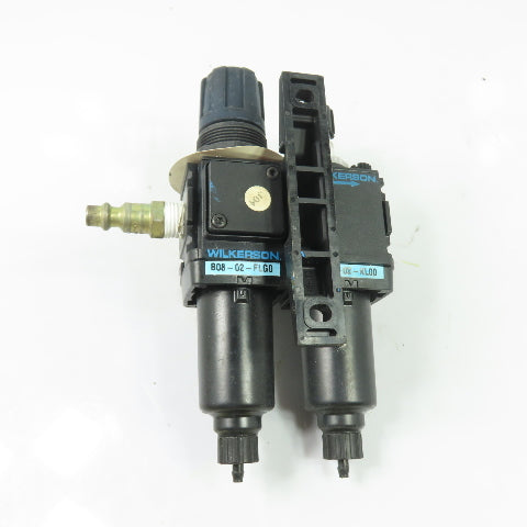 Wilkerson B08-02-FLG0 L08-02-KL00 Filter Regulator Lubricator 0-125 psi 1/4" NPT