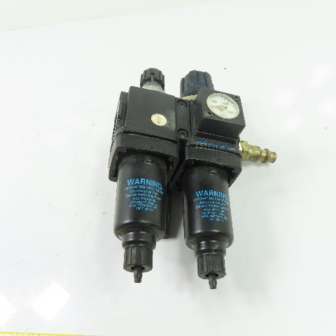 Wilkerson B08-02-FLG0 L08-02-KL00 Filter Regulator Lubricator 0-125 psi 1/4" NPT
