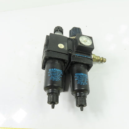 Wilkerson B08-02-FLG0 L08-02-KL00 Filter Regulator Lubricator 0-125 psi 1/4" NPT
