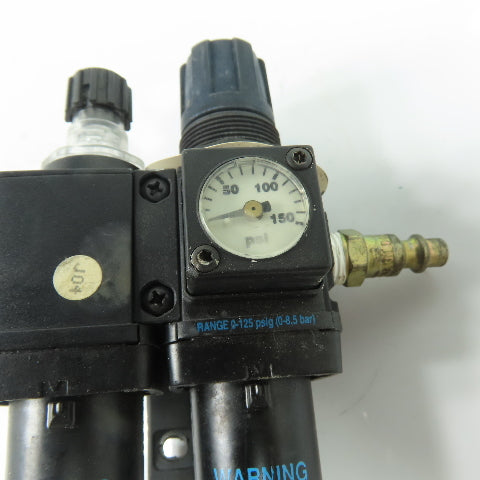 Wilkerson B08-02-FLG0 L08-02-KL00 Filter Regulator Lubricator 0-125 psi 1/4" NPT