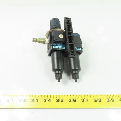 Wilkerson B08-02-FLG0 L08-02-KL00 Filter Regulator Lubricator 0-125 psi 1/4" NPT