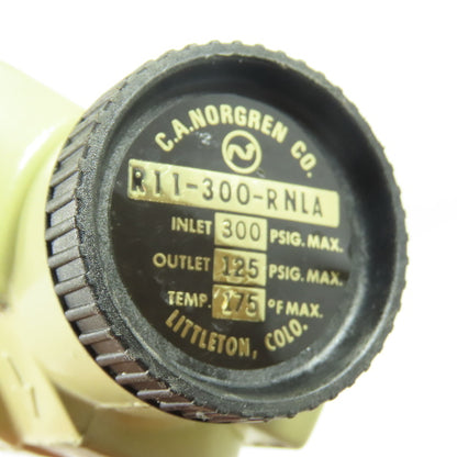 C.A. Norgren R11-300-RNLA Pneumatic Pressure Regulator 300PSIG Max In 3/8" NPT
