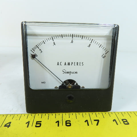 Simpson 1357 AC Amperes Panel Meter 0-1.0A