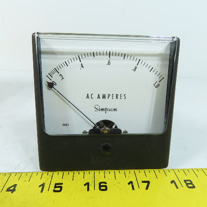 Simpson 1357 AC Amperes Panel Meter 0-1.0A