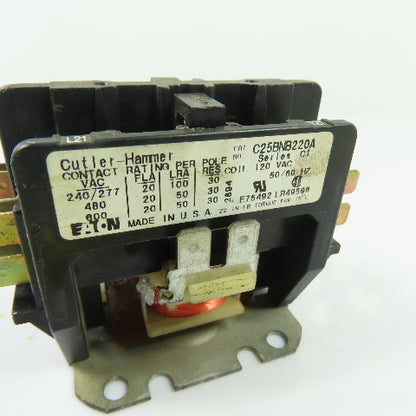 Cutler-Hammer C25BNB220A Definite Purpose Contactor 2-Pole 120VAC Coil