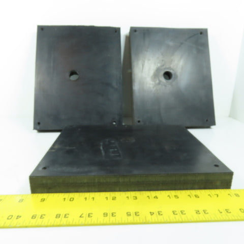 8" x 10" x 1" Thick Reinforced Rubber Plate Seal Pad Lot Of 3