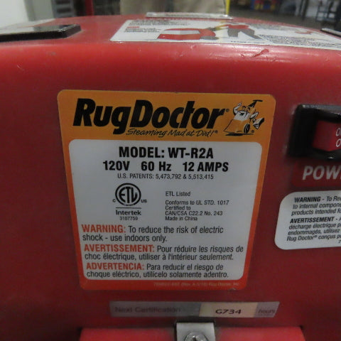 Rug Doctor WT-R2A Professional Commercial Carpet Cleaner Extractor 120V 65Hrs