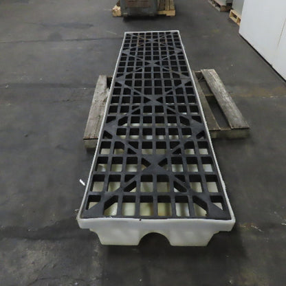Justrite 28704 4-Drum In-Line Spill Containment Pallet 96" x 24" x 9" Tall