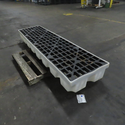 Justrite 28704 4-Drum In-Line Spill Containment Pallet 96" x 24" x 9" Tall