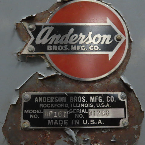 Anderson Bros HP167 10 Ton 20000lb Hydraulic Straightening Press Tested