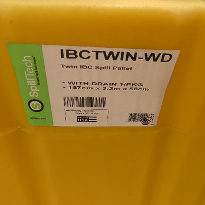 SpillTech IBCTWIN-WD Twin IBC Spill Pallet W/ Drain 61.625" W x 124.5"L x 22" H
