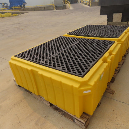 SpillTech IBCTWIN-WD Twin IBC Spill Pallet W/ Drain 61.625" W x 124.5"L x 22" H