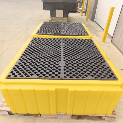 SpillTech IBCTWIN-WD Twin IBC Spill Pallet W/ Drain 61.625" W x 124.5"L x 22" H