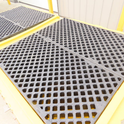SpillTech IBCTWIN-WD Twin IBC Spill Pallet W/ Drain 61.625" W x 124.5"L x 22" H