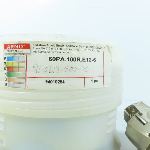 Arno Werkzeuge 60PA.100R.E12-6 Indexable Face Milling Cutter