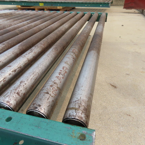 54" W x 120" (10') L Steel Gravity Roller Conveyor 51" BF 2"OD Roller