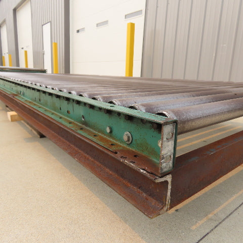 54" W x 120" (10') L Steel Gravity Roller Conveyor 51" BF 2"OD Roller