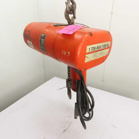 CM Lodestar Model L 1Ton 2000LB Electric Chain Hoist 12' Lift 16FPM 230/460 3Ph