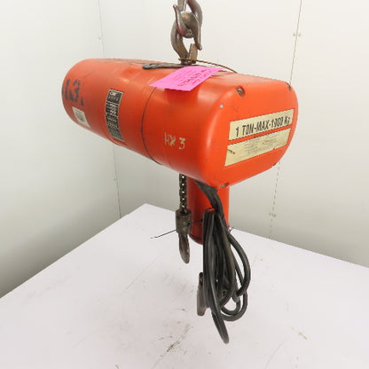 CM Lodestar Model L 1Ton 2000LB Electric Chain Hoist 12' Lift 16FPM 230/460 3Ph